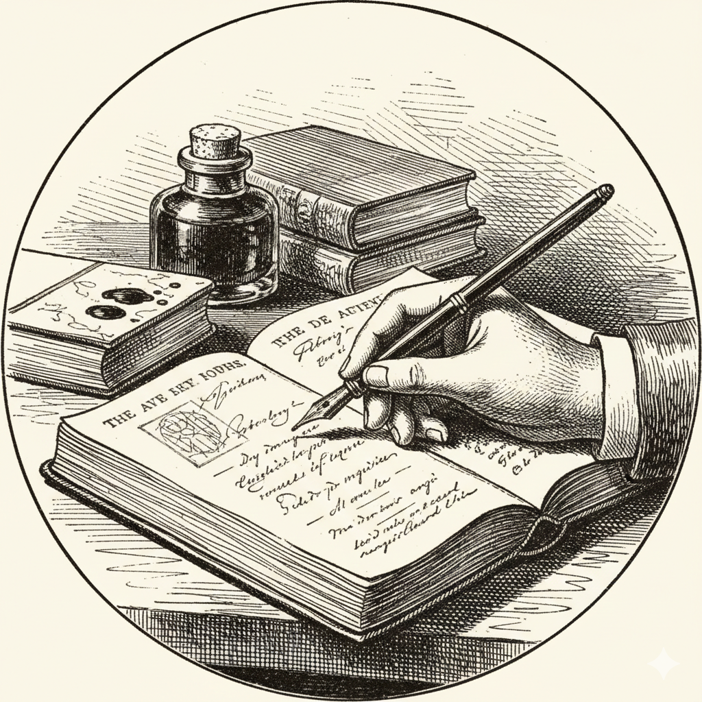 Hand writing in journal