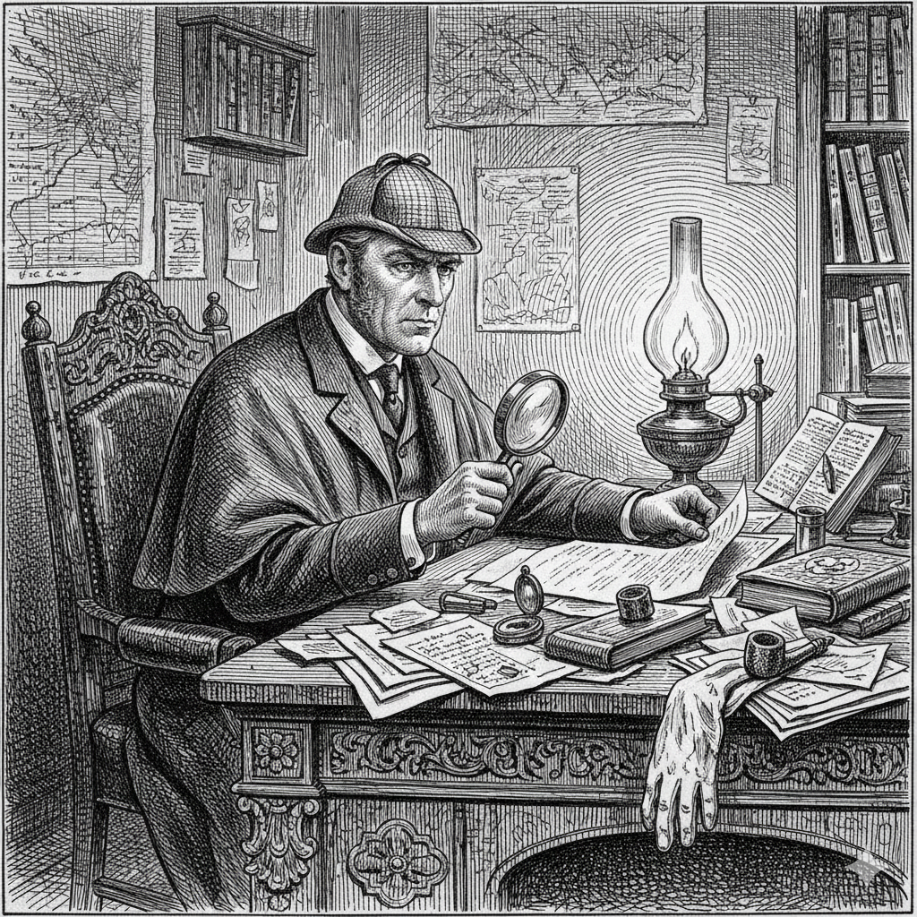 Holmes examines evidence